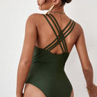 Camouflage Spliced Mesh One-Piece Swimsuit