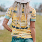 Multicolored Striped Round Neck Tee Shirt