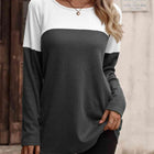 Contrast Round Neck Long Sleeve T-Shirt