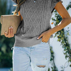 Round Neck Cap Sleeve Sweater