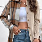 Contrast Plaid Print Dropped Shoulder Shirt