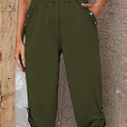 Full Size Roll-Tab Capris Pants