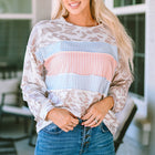 Round Neck Color Block Dropped Shoulder Tee