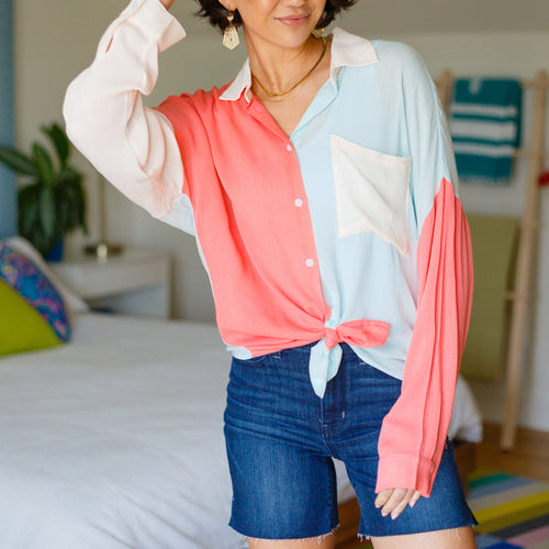 Capture The Day Two Toned Button Up