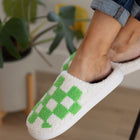 Checked Out Slippers in Green