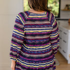 Circle Back Striped V-Neck Top