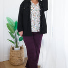 Petunia High Rise Wide Leg Jeans in Plum