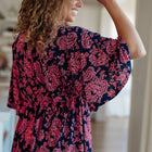 Dearest Dreamer Peplum Top in Pink Paisley