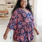 Dearest Dreamer Peplum Top in Pink Paisley