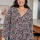 Have It All Angel Sleeve Top in Black Floral