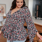 Have It All Angel Sleeve Top in Black Floral
