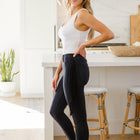 Hilary Side Fringe Skinny Jegging In Black