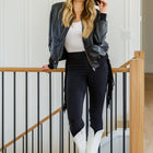 Hilary Side Fringe Skinny Jegging In Black