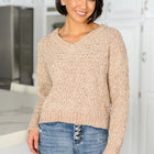 Irish Coffee Knitted Crop V Neck Sweater