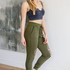 Kick Back Distressed Joggers in Olive