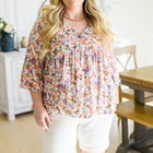 Let's Go Boho Floral Babydoll Top