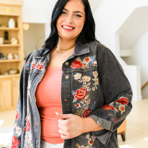 Lovely Visions Flower Embroidered Jacket