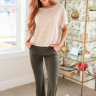 Textured Boxy Top in Taupe