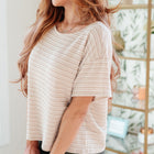 Textured Boxy Top in Taupe