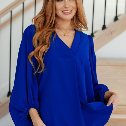 What Do You Say Balloon Sleeve Blouse