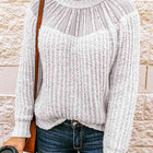 Round Neck Rib-Knit Sweater