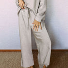 Dropped Shoulder Textured Top and Pants Set