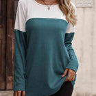 Contrast Round Neck Long Sleeve T-Shirt