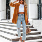 Button Up Long Sleeve Blazer with Pocket