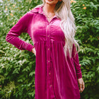Collared Neck Buttoned Mini Dress