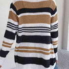 Striped Open Front Long Sleeve Cardigan