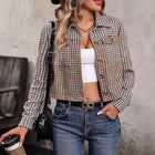 Collared Neck Button Front Pocketed Jacket