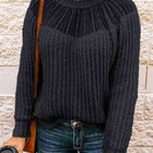 Round Neck Rib-Knit Sweater