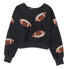 Sequin Football Patch Open Back Sweatshirt