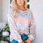 Round Neck Color Block Dropped Shoulder Tee