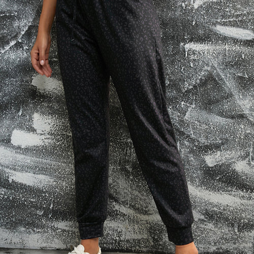 Leopard Print Joggers with Pockets
