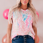 Leopard V-Neck Short Sleeve Tee Shirt