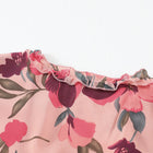 Floral Frill Trim Flounce Sleeve Plunge Maxi Dress