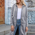 Full Size Zip-Up Longline Hoodie with Pockets
