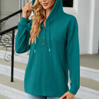 Cable-Knit Long Sleeve Hoodie