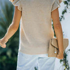 Round Neck Cap Sleeve Sweater