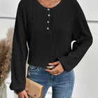 Half Button Long Sleeve Top