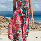 Floral Smocked Tie-Shoulder Tiered Dress