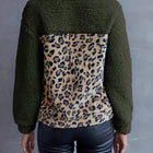 Leopard Quarter-Snap Teddy Sweatshirt