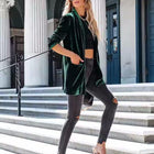 Button Up Long Sleeve Blazer with Pocket