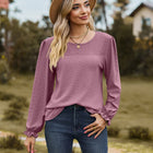 Round Neck Puff Sleeve Blouse