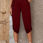 Full Size Roll-Tab Capris Pants