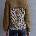 Leopard Quarter-Snap Teddy Sweatshirt
