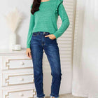 Double Take Ruffle Shoulder Long Sleeve T-Shirt