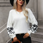 Contrast Drop Shoulder Round Neck Sweater