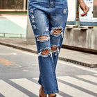 Distressed Buttoned Jeans with Pockets